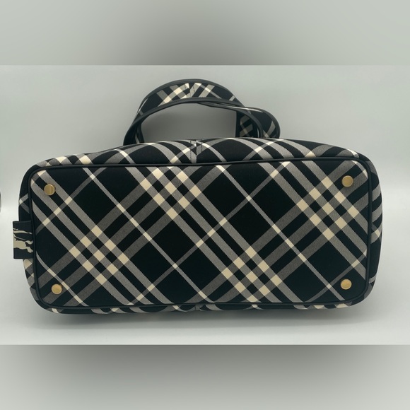 NEW! BURBERRY Medium 2pc Black Check Plaid Tote Bag Authentic NWT! - Picture 11 of 16